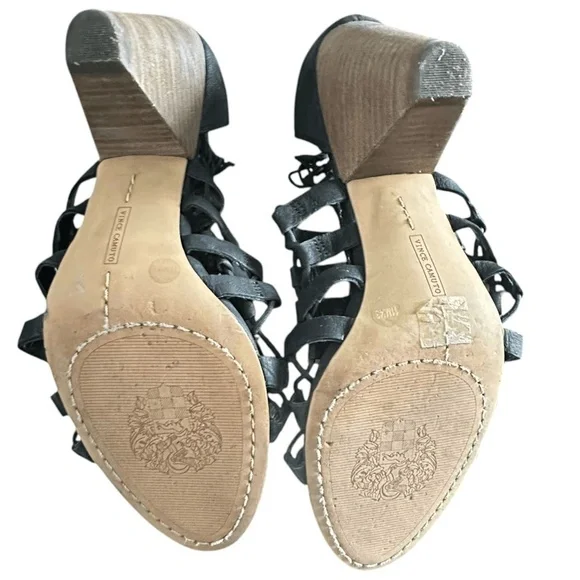 Vince Camuto Elanso Womens Suede Open Toe Cage Block Heel Sandals - Picture 6 of 8